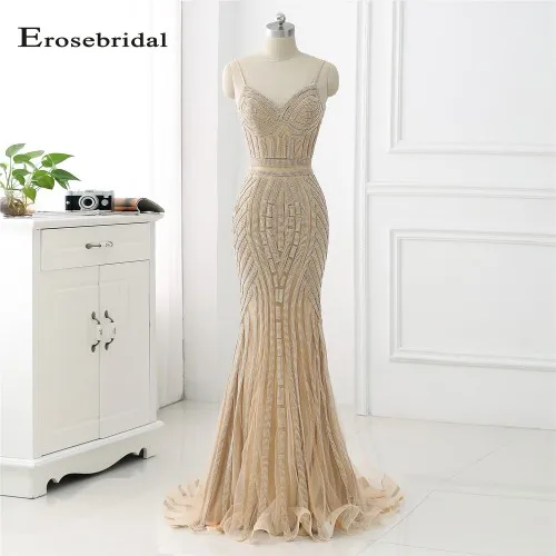 Style 2 Color 3 48 часов длинное вечернее платье с золотыми кристаллами Erosebridal Русалка официальная Женская одежда с коротким шлейфом vestido de festa ZLR018 - Цвет: Style 2 Color 3