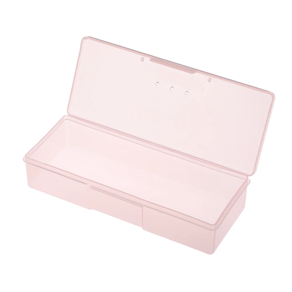 Прямоугольная коробка для хранения ногтей прозрачный пустой органайзер