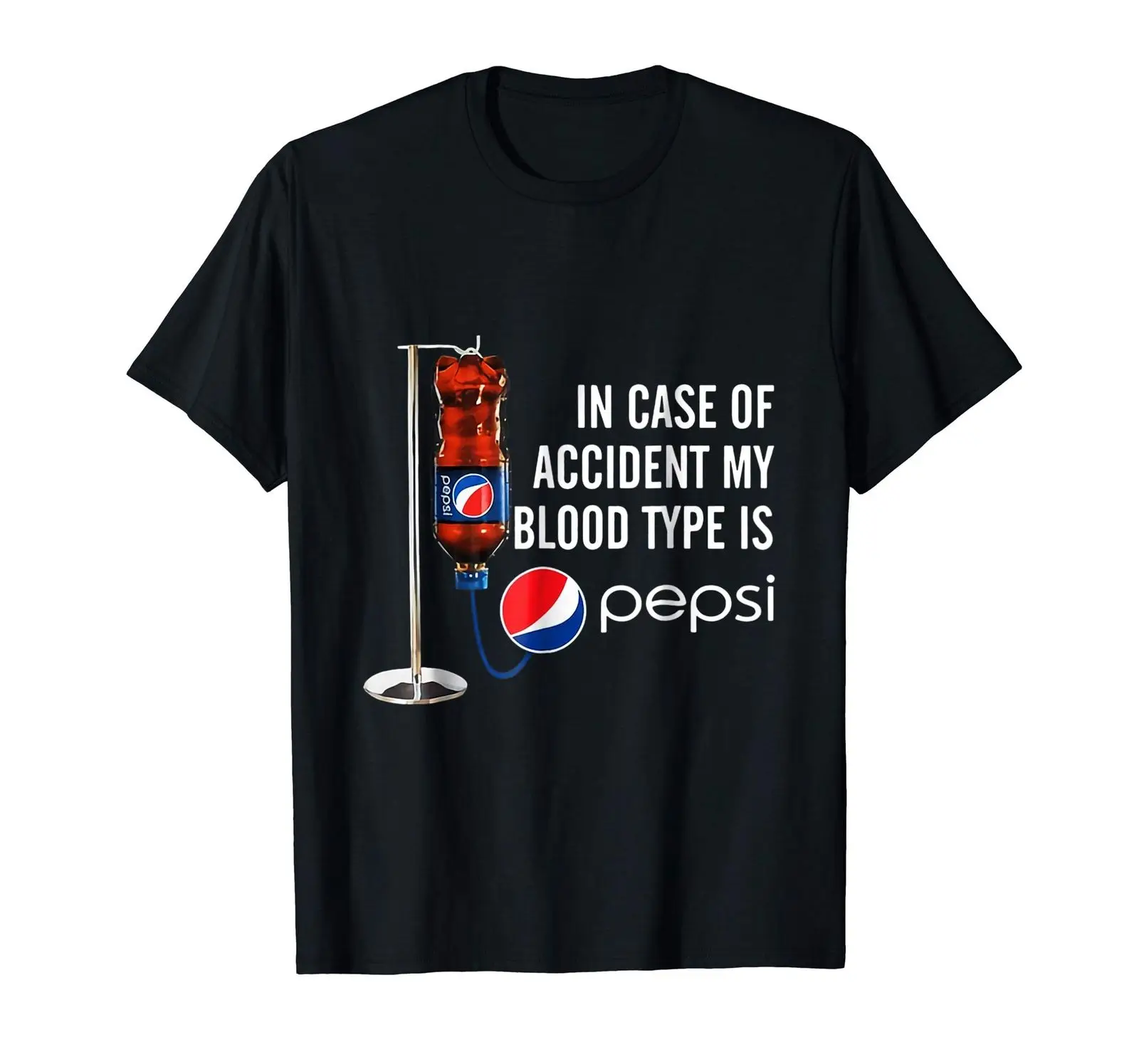 В случае аварии мой тип крови Pepsi черная футболка 2019 летняя Мужская Новая