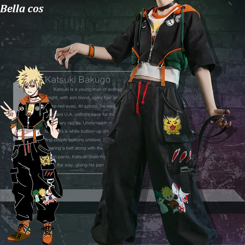 Новая аниме одежда My Hero Academy bakugou костюм кацуки для косплея модная школьная форма