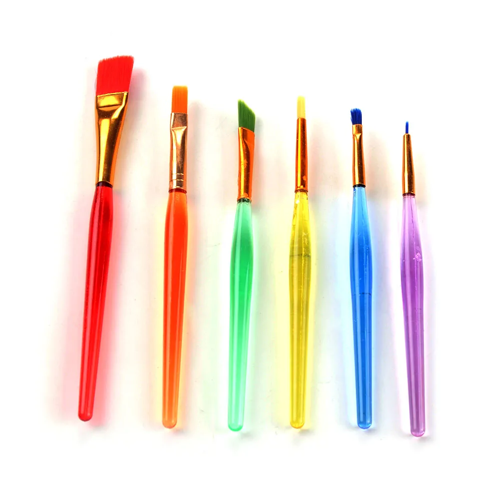 

6PCs Rainbow Paint Brush Set Kids Child Painting Art Craft Drawing Decoration