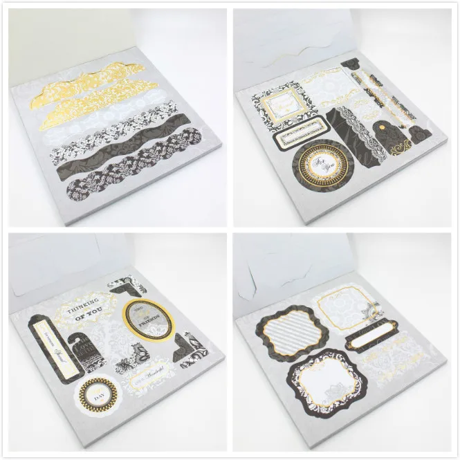 36 листов/партия винтажные черные золотые цветочные узоры | Дом и сад