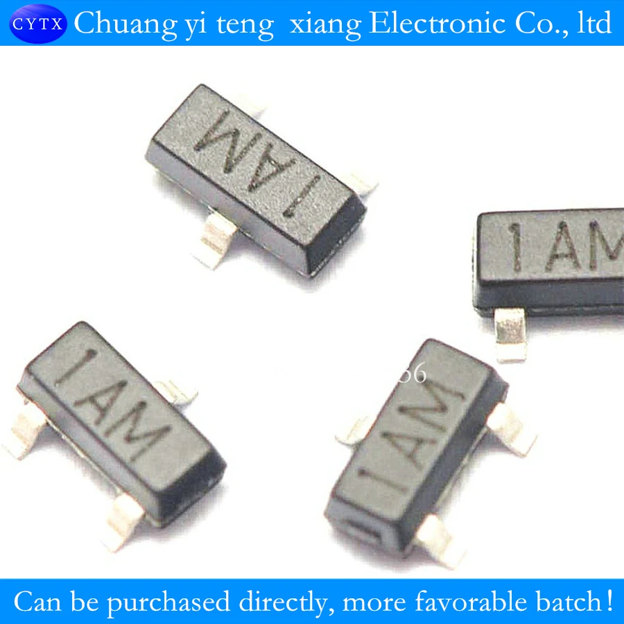 

100 шт. MMBT3904 SOT23 3904 SOT 2N3904 SMD SOT-23 1AM new NPN 0.2A 40V