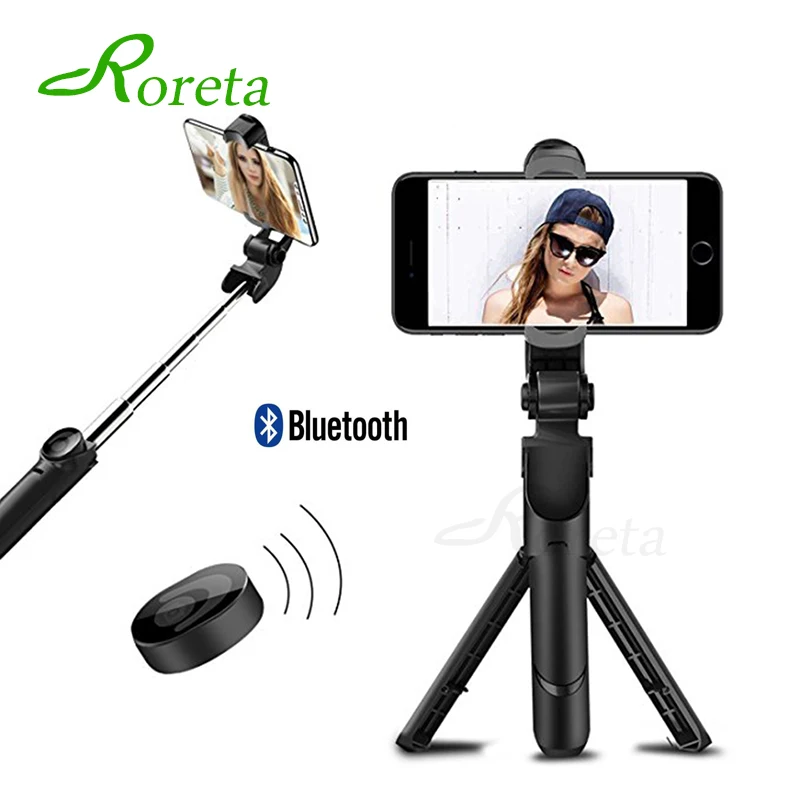 Roreta 3 в 1 Беспроводная Bluetooth селфи палка мини Штатив универсальный выдвижной монопод для iPhone XR X 7 6s Plus для samsung