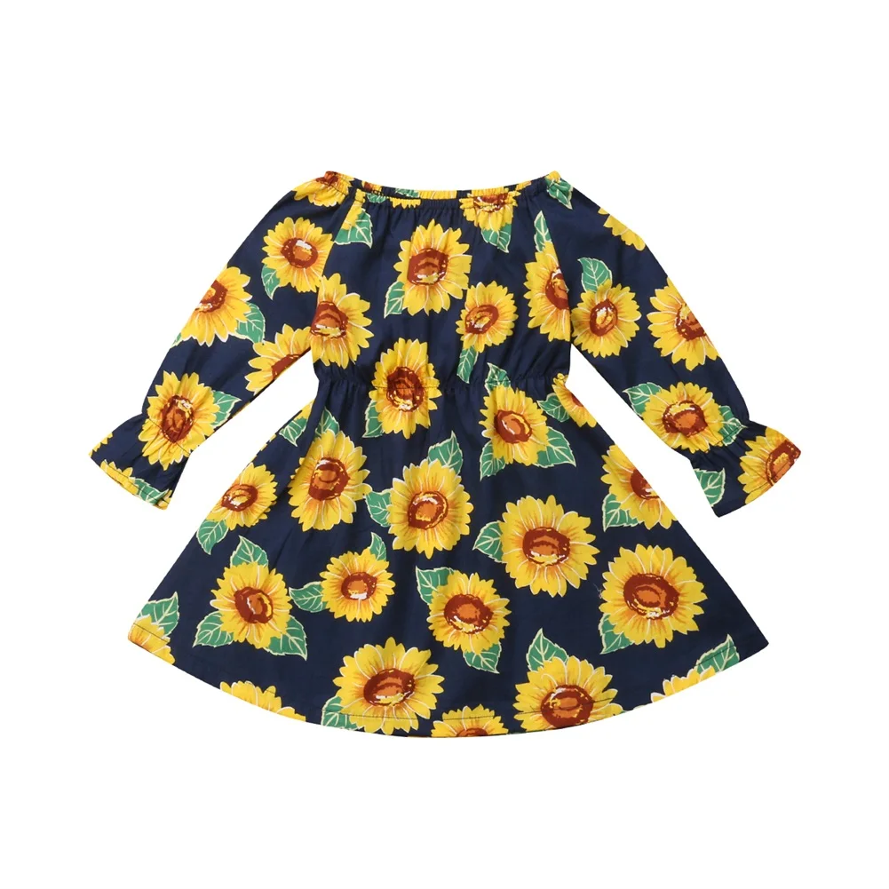 Kids Toddler Baby Girls Party Princess Dress Sunflower Tutu Dresses Clothes pudcoco baby kids todder floral casual dress | Детская