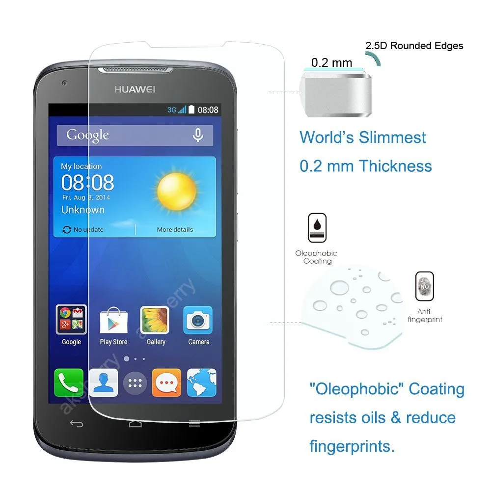 10pcs/lot.Tempered Glass Tough Screen Protector Film for huawei Ascend Y540 FREE SHIPPING |