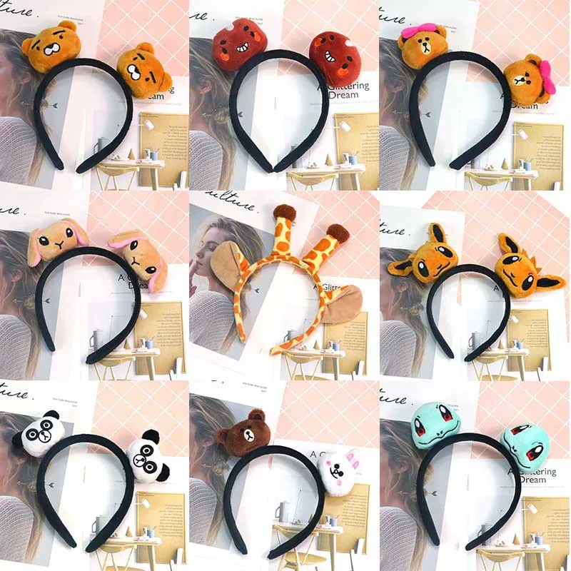 Girls headband Cartoon giraffe hair band Cute show MOE headband Christmas hair ornament for girls birthday gift Hair Accessories