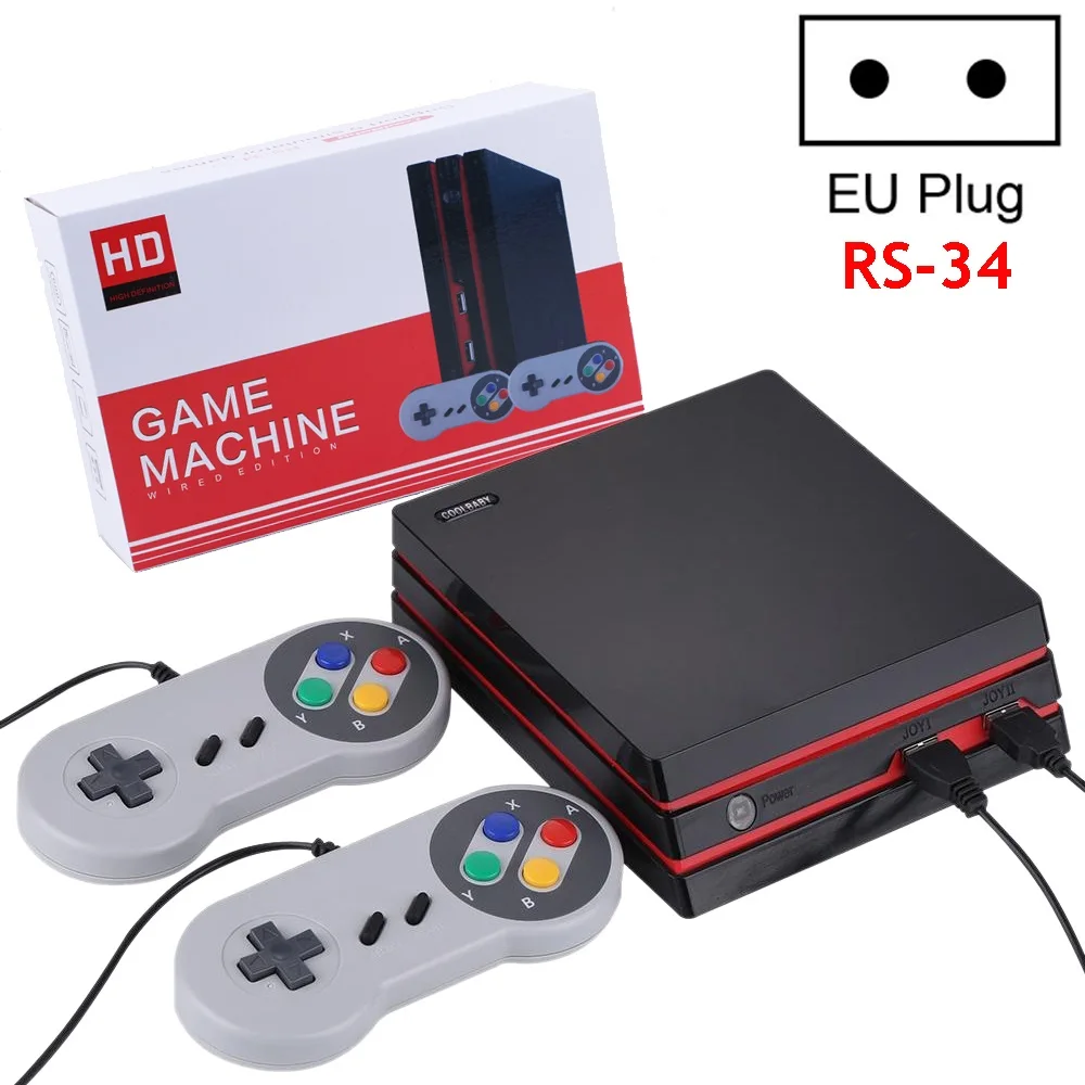 RS-34 EU Plug RS-34/RS-93 ТВ Видео игровая консоль 64 бит Поддержка 4K HDMI/AV выход USB беспроводной Bluetooth контроллер встроенный 600 GBA NES MD - Цвет: RS-34 EU Plug