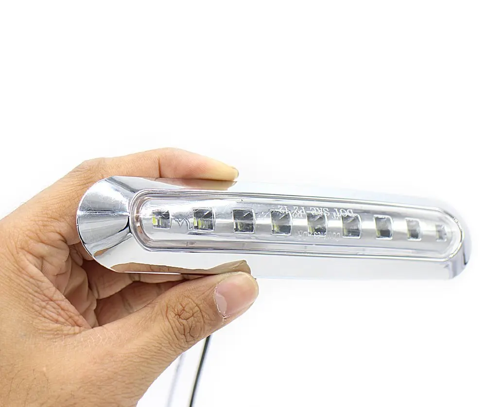 2 шт. прозрачные линзы янтарсветильник 9 SMD LED + хромированные кольца Боковой