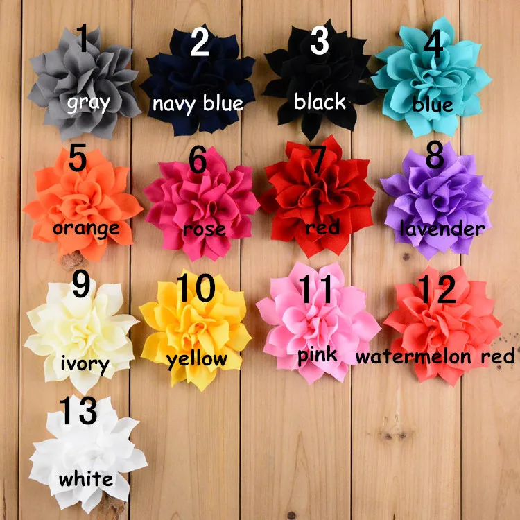 30 pcs/lot 8cm louts satin chiffon flower lotus for headbwear hair apperal accessories | Аксессуары для одежды