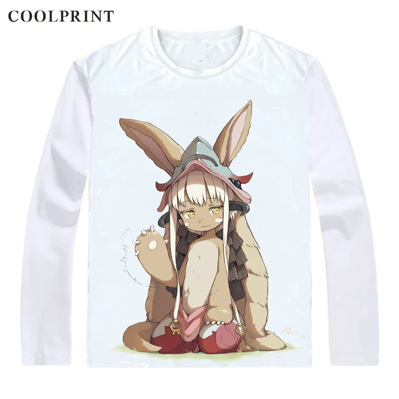 Мужская футболка Coolprint с изображением кролика Nanachi сделанная в бездне Meido in Abisu