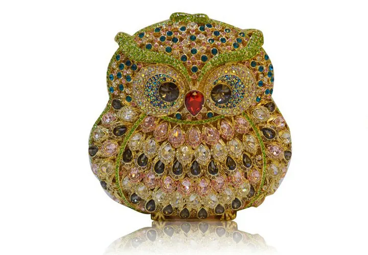 Boutique De FGG сова, Женский вечерний клатч с бриллиантами, вечерние клатчи с кристаллами, свадебные кошельки, женские открытые сумки - Цвет: 3