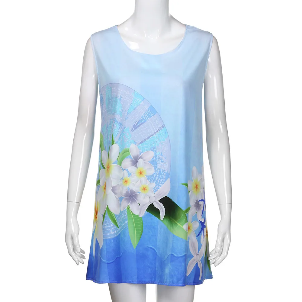 Винтажное платье богемное женское летнее без рукавов повседневное Пляжное мини