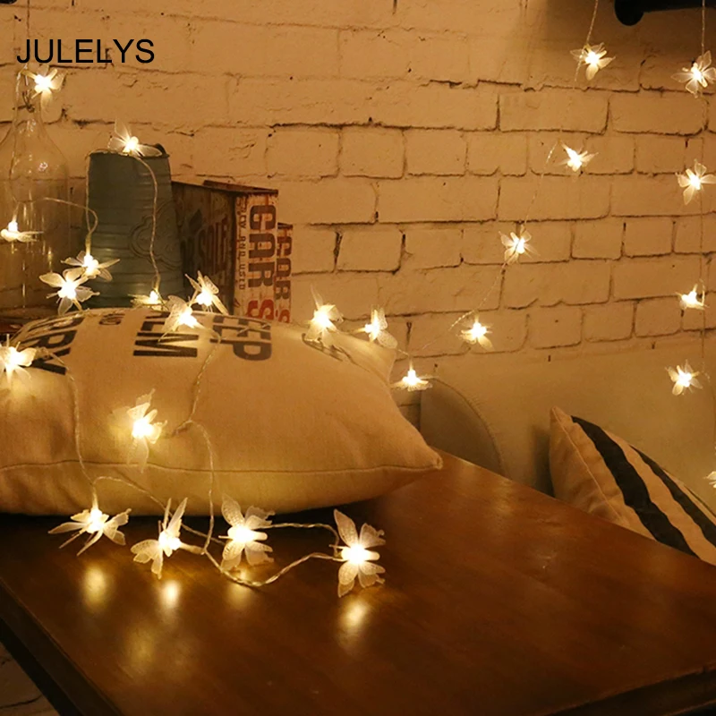 JULELYS Сказочный светильник с бабочкой, гирлянда, светодиодный светильник на батарейке, Gerlyanda, Рождественский светильник, s украшения для свадьбы, спальни