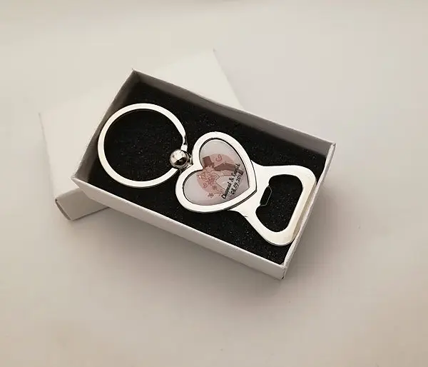 White box packing 50x гравировка индивидуальный Свадебный «любящее сердце» брелок открывалка для бутылок в виде футбольного мяча на цепочке персонализированные Свадебный подарок сувенир - Цвет: White box packing