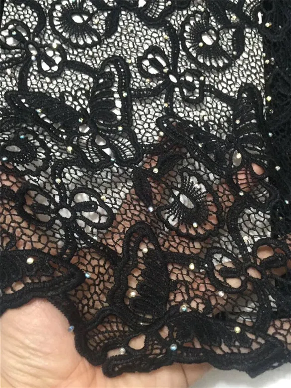 Красный черный вышивка Африканский шнур шнурки камни швейцарская гипюровая