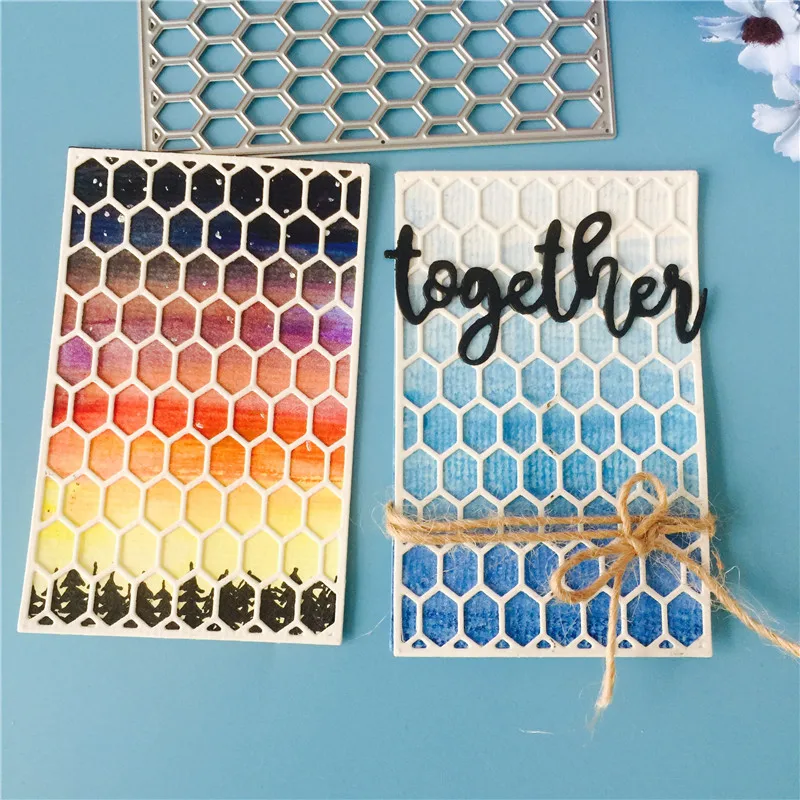 Шестиугольная сетка для резки металла штампы скрапбукинга DIY альбом тиснение