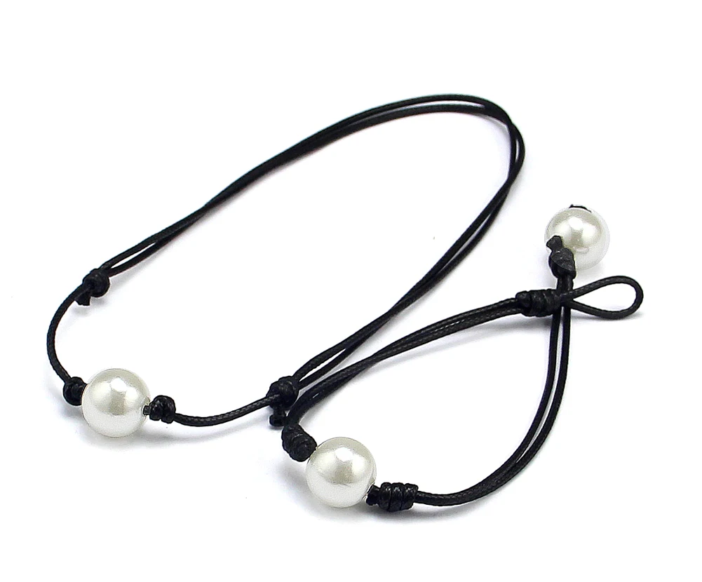 Женское Ожерелье чокер из натуральной кожи с жемчугом|choker necklace|leather choker necklaceleather |