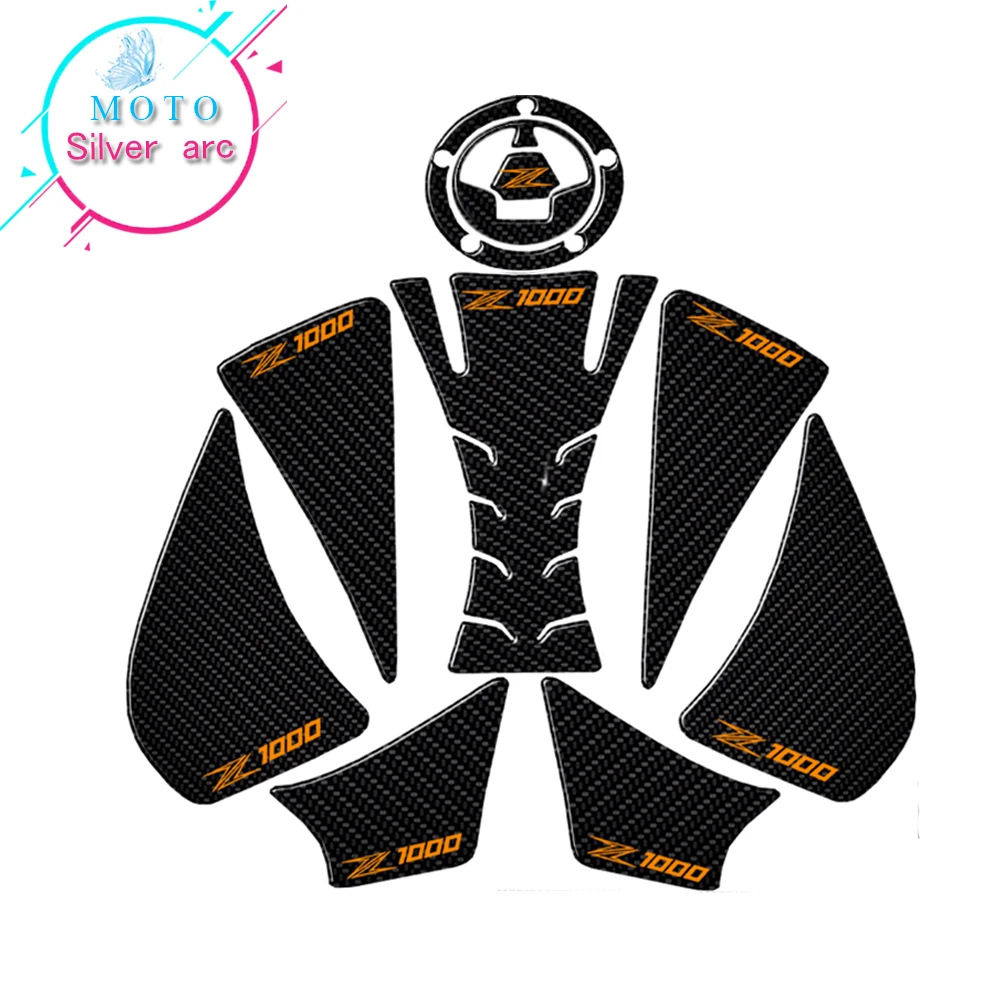 

1 Set Tank Pad Stickers Motorcycle Gas Fuel Tank Protectors 3D Carbon for Kawasaki Z1000 2013-2016 2015 2014