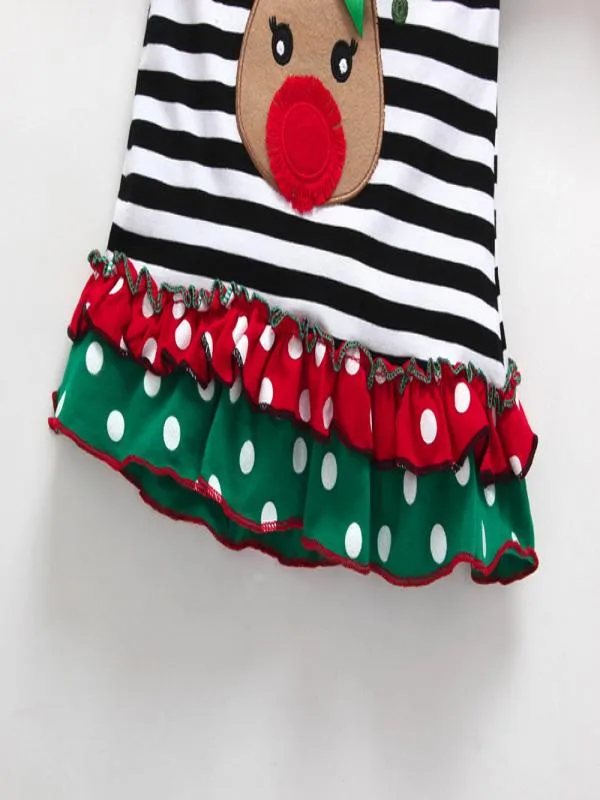 2019 модная детская одежда для маленьких девочек футболка с рождественским оленем