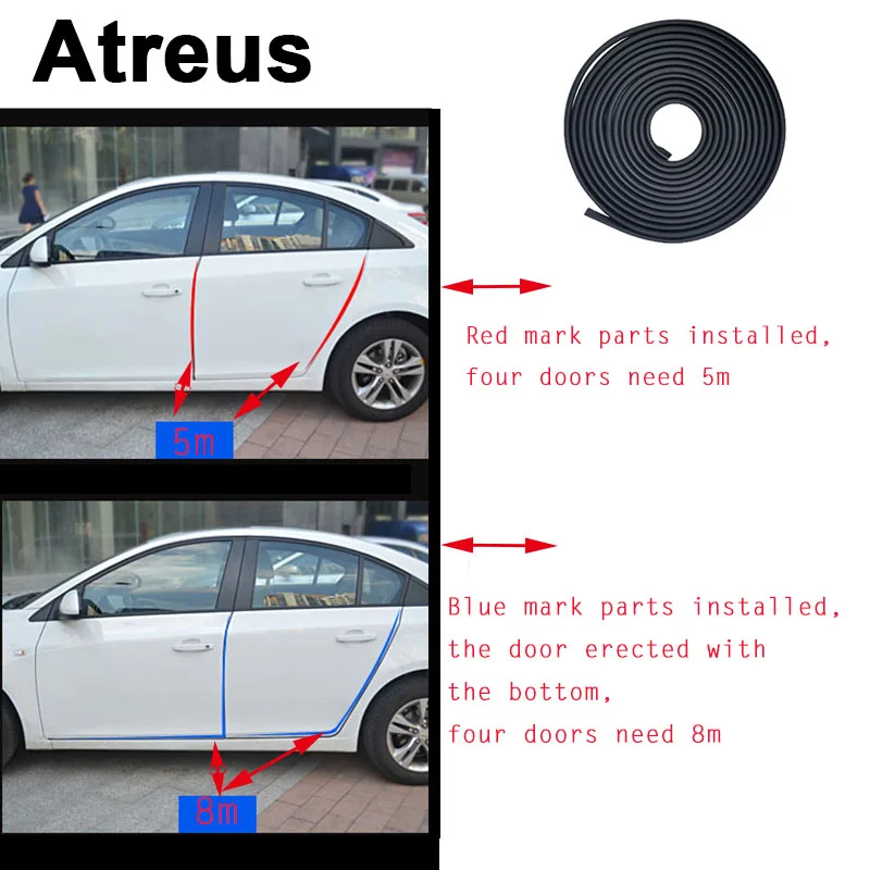 Автомобильный Стайлинг Atreus 5 м полоса для защиты от царапин на краях двери