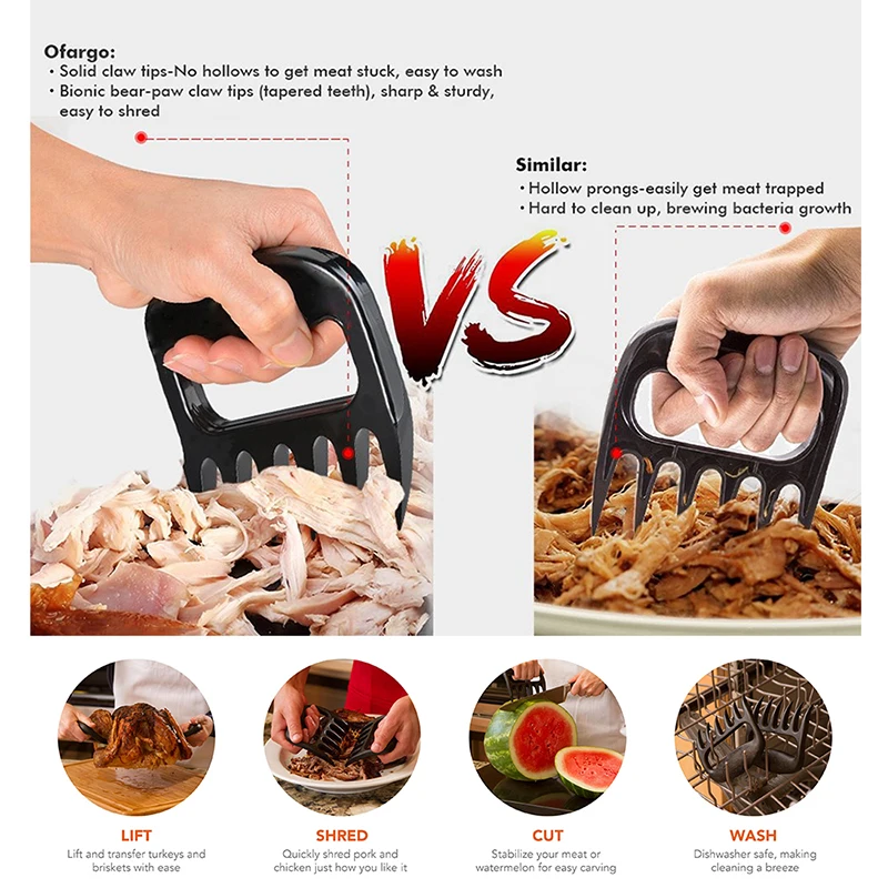 Барбекю вилка щипцы Медвежонок коготь слеза мясо инструменты черраско Barbeque Shred
