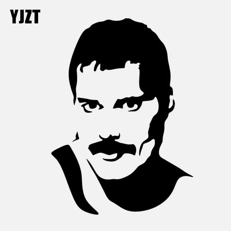 

YJZT 9,8 см * 13,5 см FREDDIE MERCURY художественная наклейка на автомобиль виниловая наклейка черный/серебряный цвет