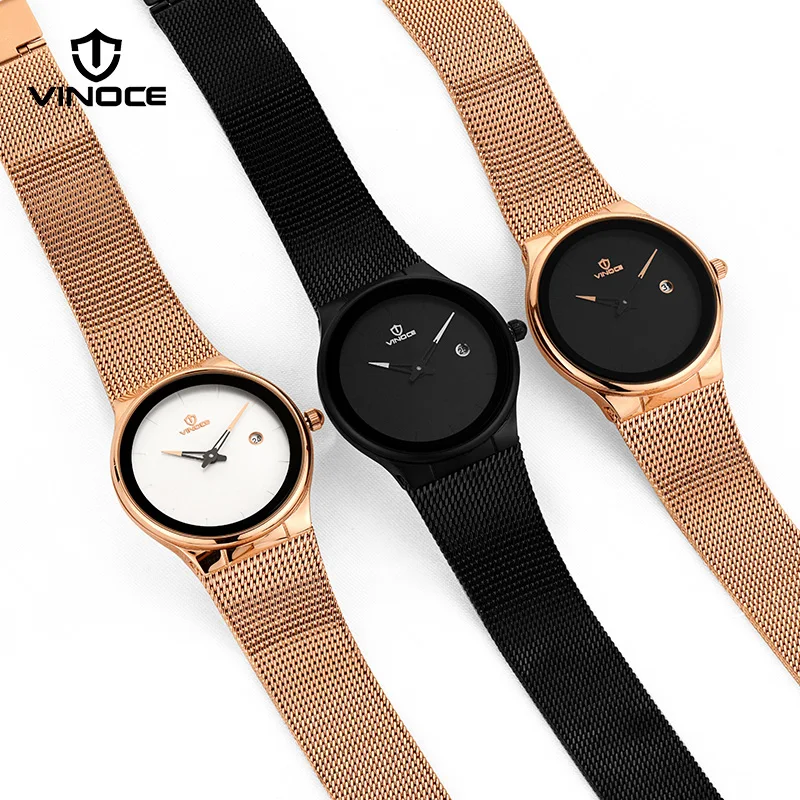 Часы VINOCE женские модные деловые водонепроницаемые золотые кварцевые 2019|watch