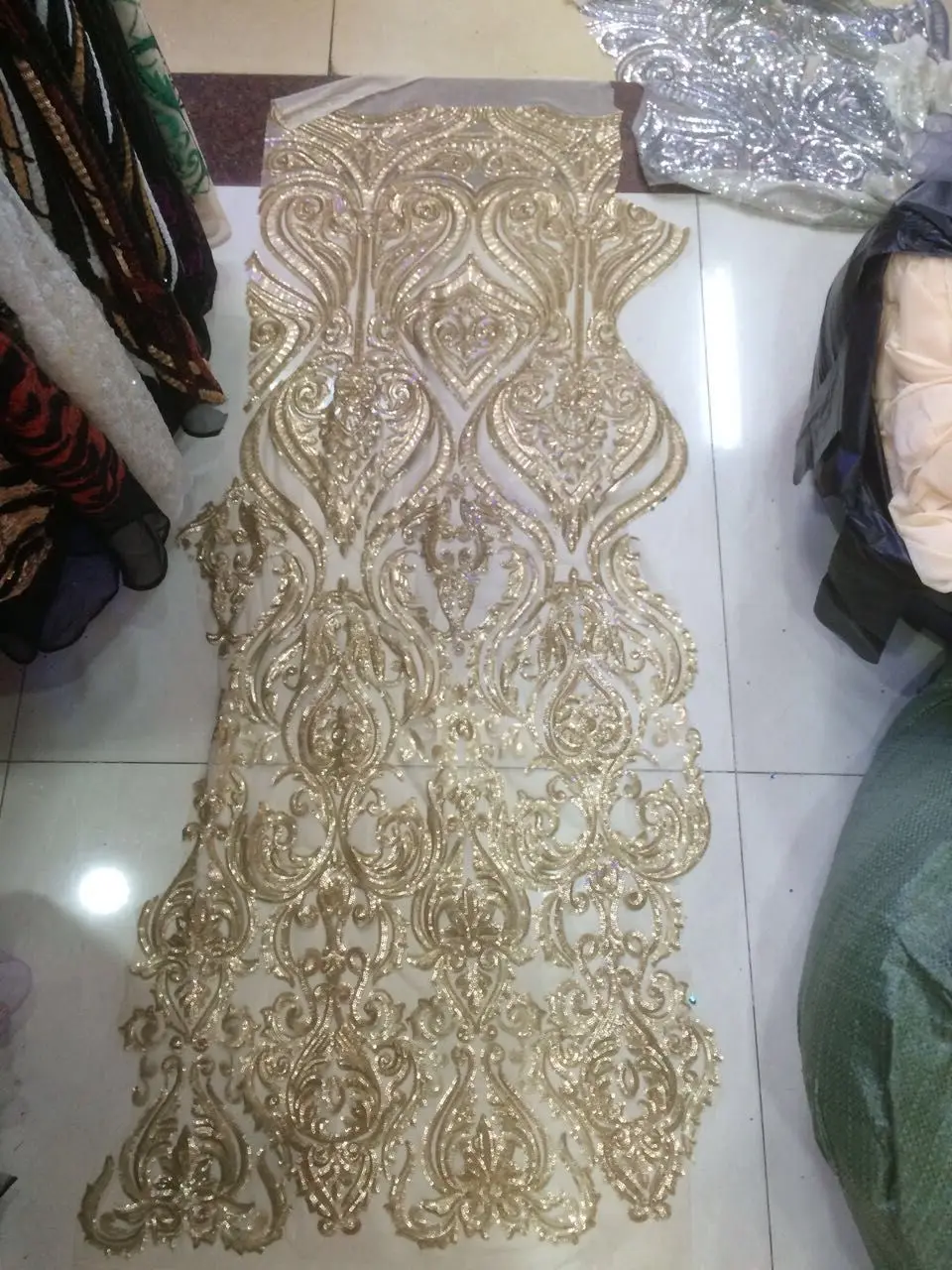 Нигерийская кружевная ткань с пайетками африканская французская SYJ-3215 вышитая