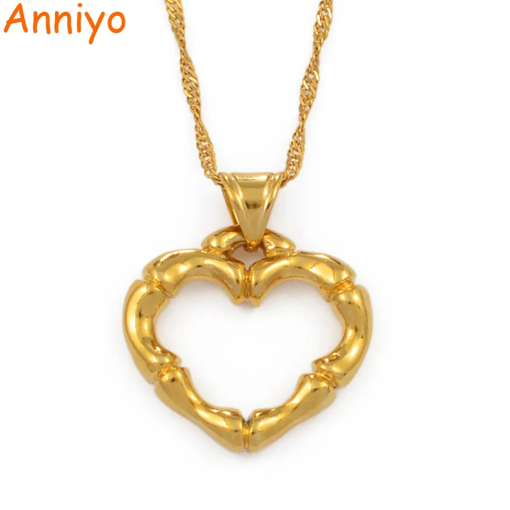 Ожерелье с бамбуковой подвеской в форме сердца для женщин и девушек|Ожерелья