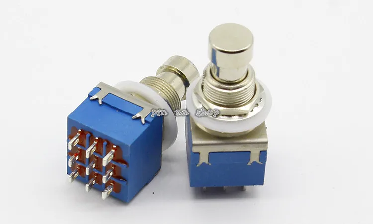 9-контактный разъем 3PDT коробка педалей эффектов для гитары Stomp ног металла