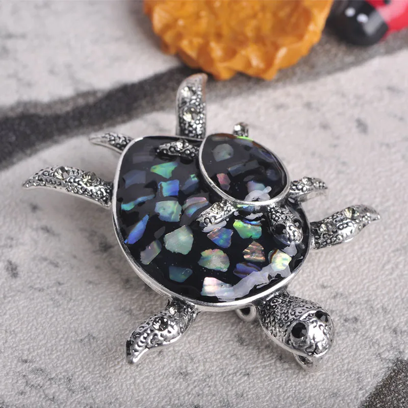 Брошь Funmor яркая двойная эмалированная в виде черепахи для мамы и детей|Броши| |