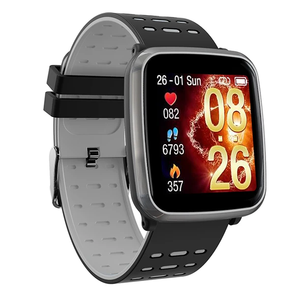 Black-Grey Бег скорость ЭКГ PPG здоровья Смарт-часы IP67 водонепроницаемый спортивные часы сердечного ритма кровяного давления мониторинг для мужчин и женщин Smartwatch - Цвет: Black-Grey
