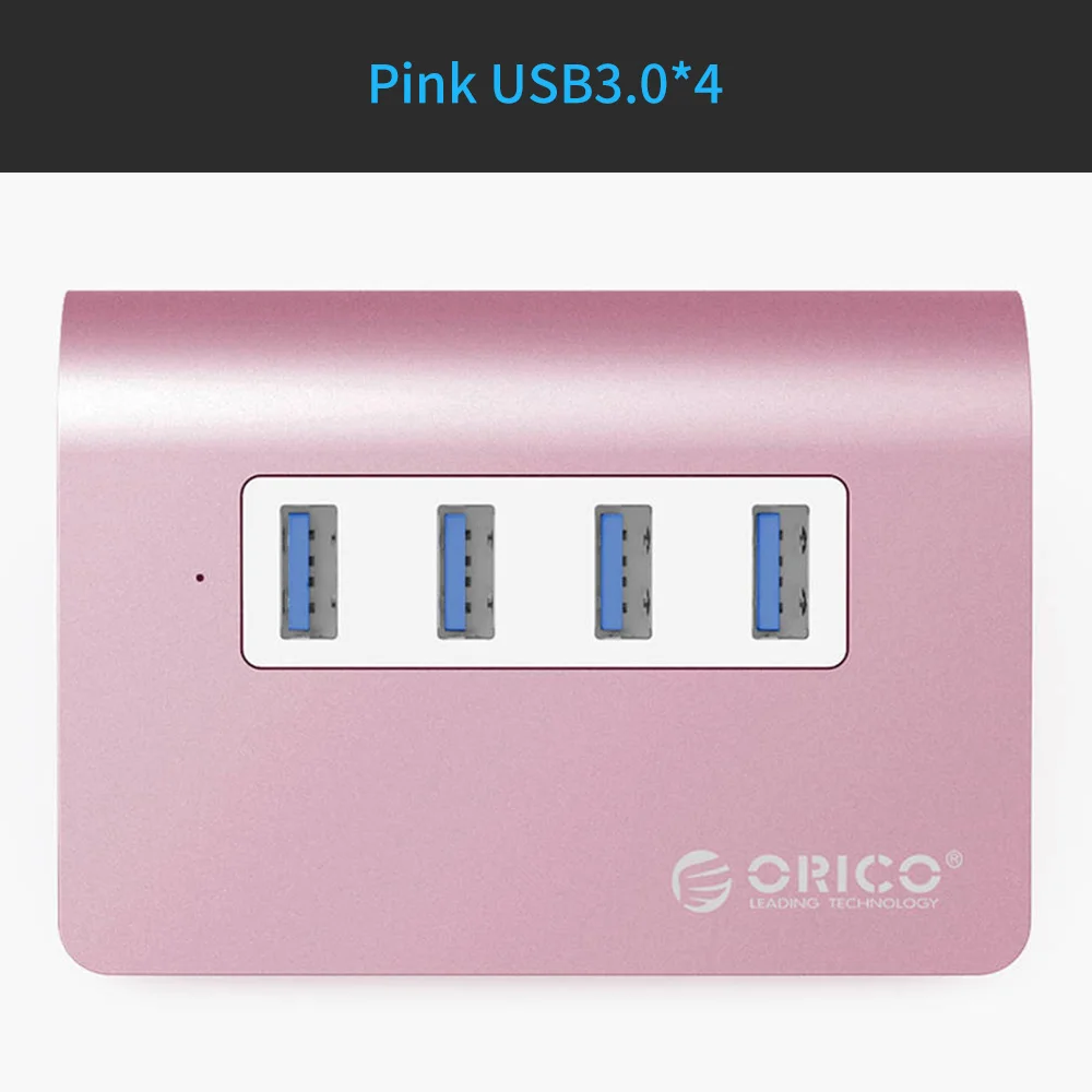 Pink 4 Port USB3.0 ORICO концентратор USB 3,0 Mac дизайн мини высокое качество высокая Скорость Алюминий 4 Порты и разъёмы usb-хаб разветвитель с кабель для передачи данных(M3H4 - Цвет: Pink 4 Port USB3.0