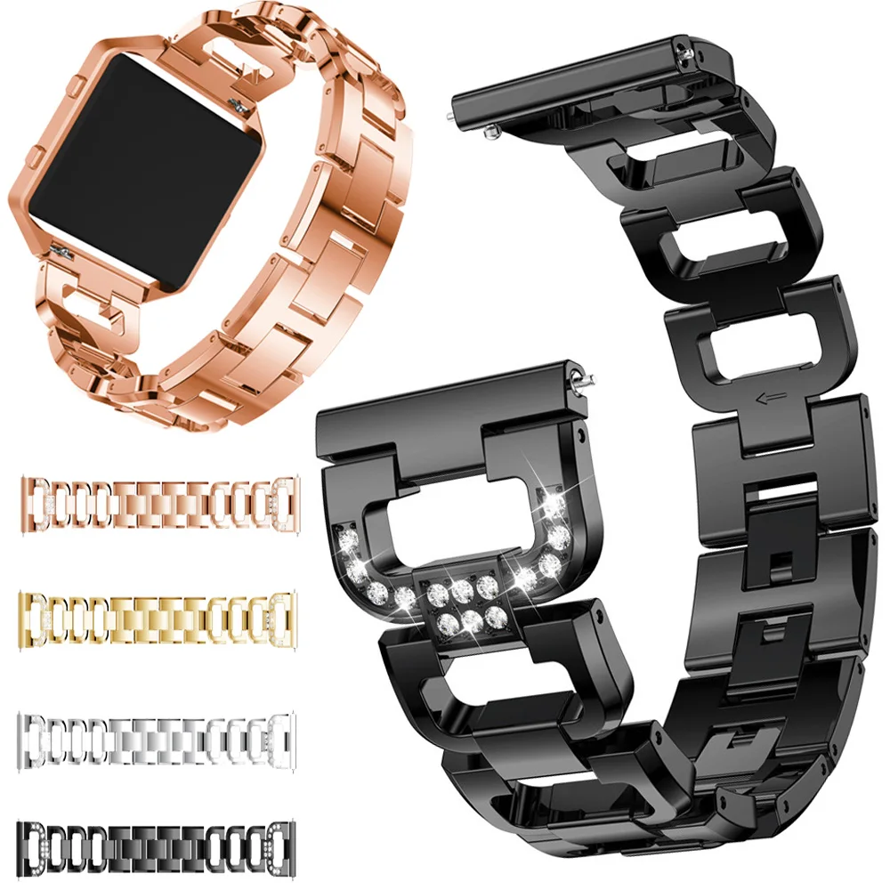 23 мм ремешок для часов из нержавеющей стали Fitbit Blaze сменный металлический часы