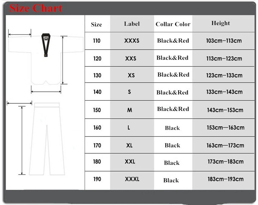 

High Quality WTF Adult Taekwondo Trainers Clothing Professinal Colored Taekwondo Uniform For Men