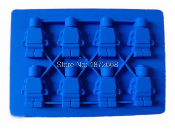 5x силиконовые Lego кирпича и пластмассовыми фигурками Человек Робот для