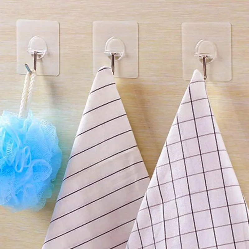 Прозрачная кухонная настенная вешалка водостойкий крючок крепкий на липучке