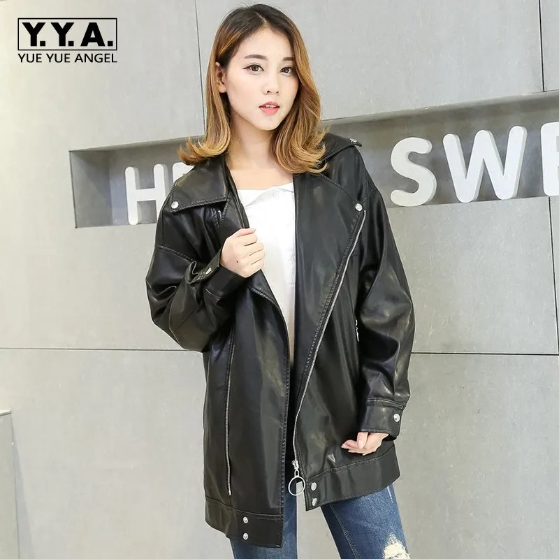 Европейские женские кожаные куртки большого размера бойфренды ретро пальто в