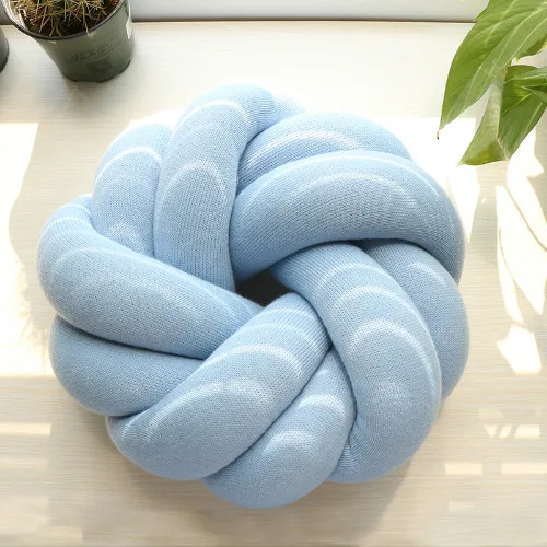 sky blue IDouillet, креативная подушка ручной работы с круглым узлом, декоративный шар, подушка для пола, детский Декор, Детская плюшевая подушка - Цвет: sky blue