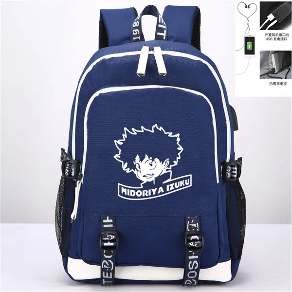 Style 7 Мой герой Academia аниме-Рюкзак Повседневная сумка USB порт рюкзак Сумка подростковая Студенческая школьная дорожная сумка для ноутбука - Цвет: Style 7