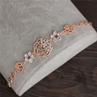 Женский браслет с бусинами MINHIN, свадебный браслет на цепочке с цветами