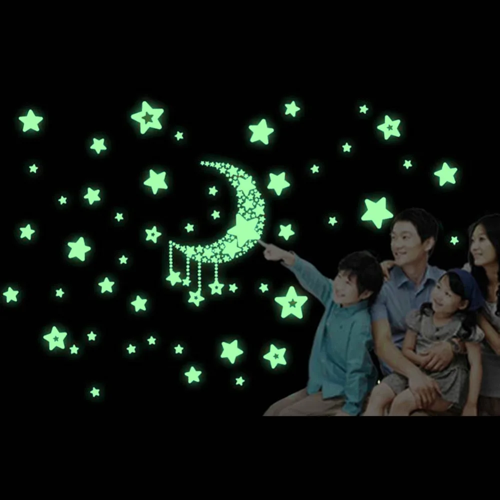 Луна дом световой Наклейки Домашний Декор стены Стикеры надписи DIY новый|decal