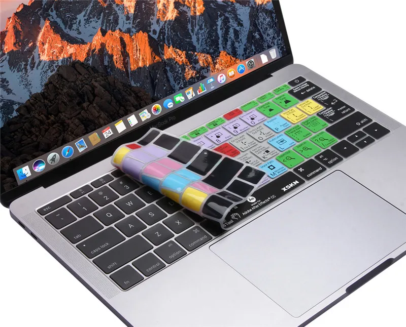 XSKN быстрые клавиши после эффектов силиконовый чехол для клавиатуры MacBook 12 дюймов