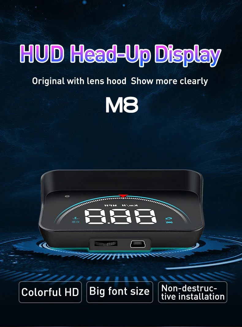 Автомобильный измеритель скорости дисплей OBD2 HUD Автомобильный дисплей бортовой компьютер расход топлива четкий считыватель кода ошибки Предупреждение о скорости