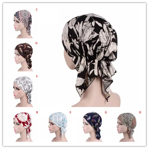 

NEW Women Muslim Hat Fashion Bohemia Style Lady Turban Head Wrap Cap Turban Cap Beanie Scarf Women Hair Accessories