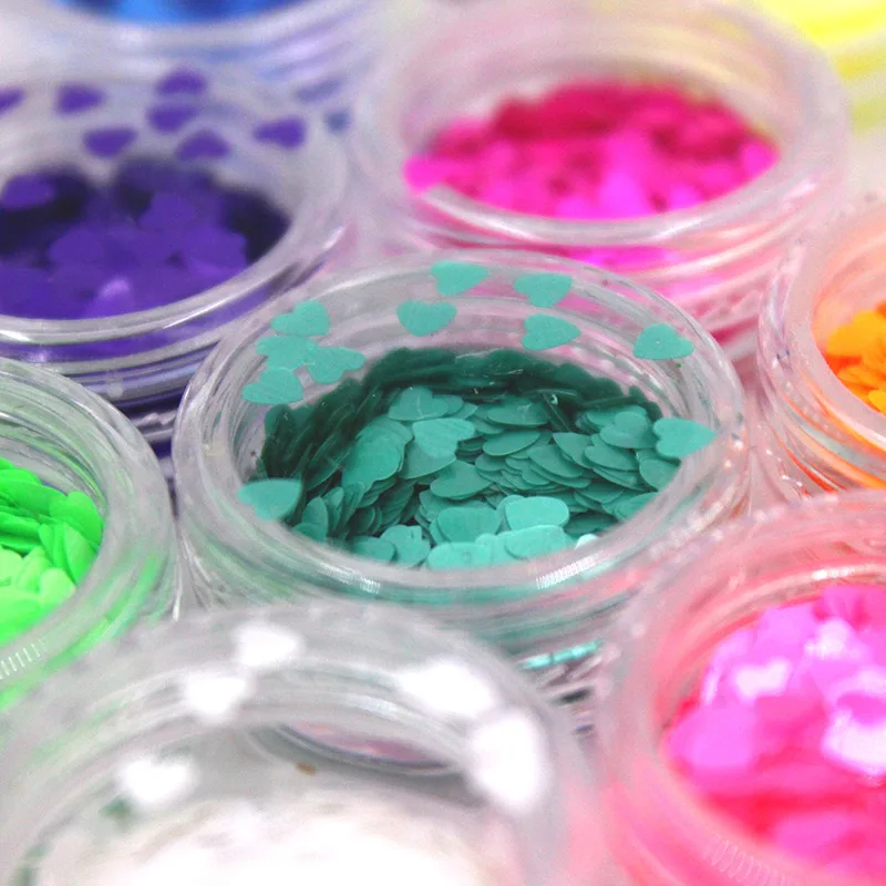 12 цветов гвоздь в форме сердца блестки цвет насыщенный ультра тонкий матовый лак