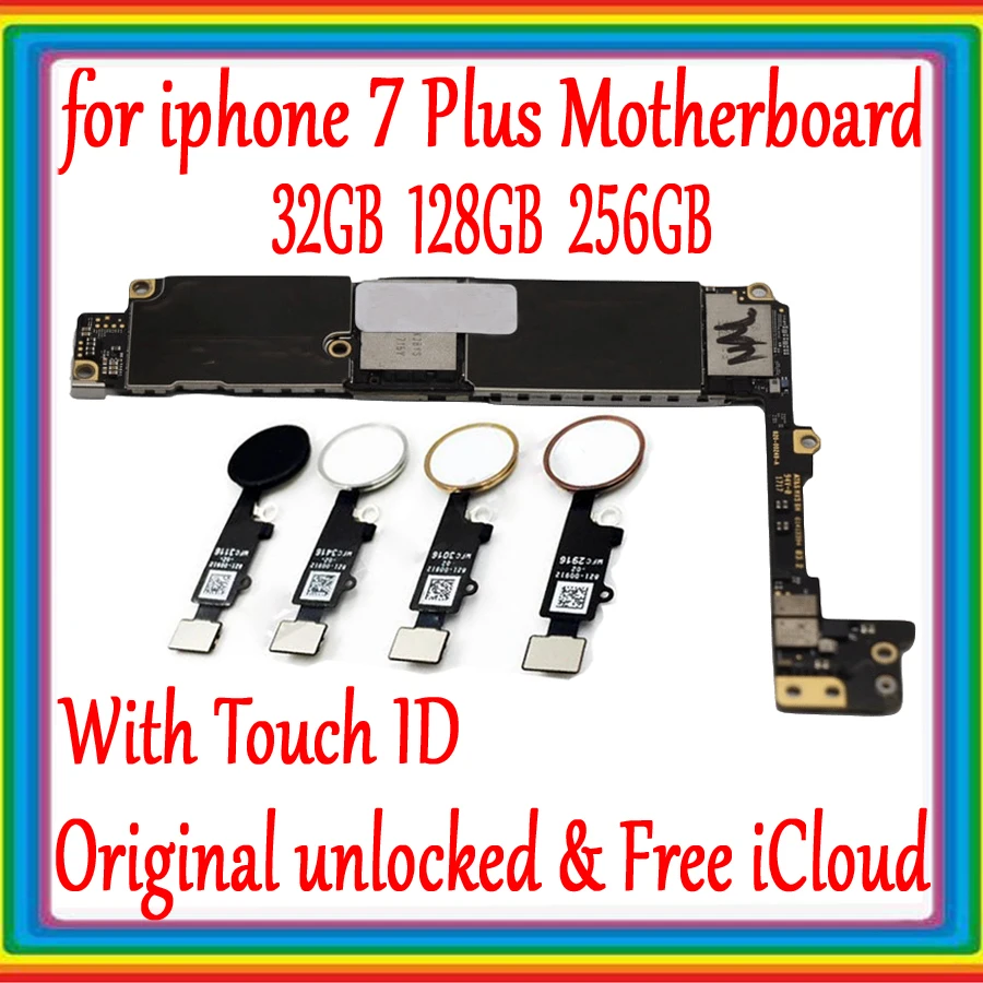 100% оригинальная разблокированная материнская плата для iphone 7 plus 5 дюйма P с/без Touch