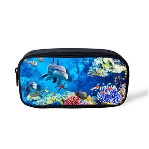 FORUDESIGNSМорской стиль, школьный чехол-карандаш, большая сумка для женщин, органайзер для подростков, мальчиков и девочек с милым принтом Kawaii, большая ВМЕСТИТЕЛЬНОСТЬ