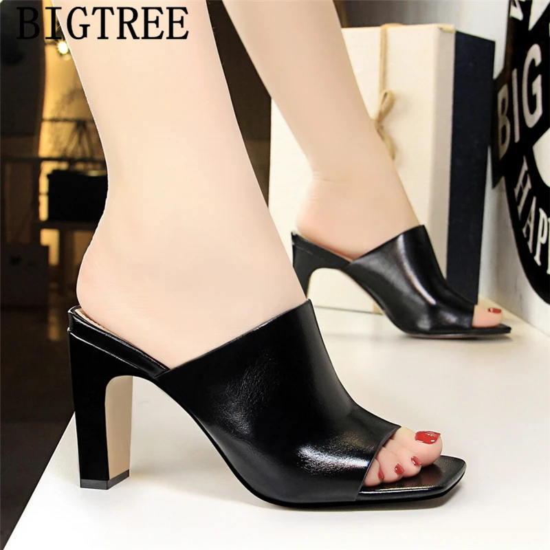 Женские вечерние пикантные сандалии на квадратном каблуке летняя обувь с